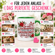 Herzbotschaft Tasse Nachbarin – So viele Nachbarinnen auf dieser Welt und ausgerechnet ich habe die Beste – liebevolles Geschenk für Nachbarin, Dankeschön, Geburtstag, Weihnachten, Einzug oder Abschied – 330 ml Keramiktasse
