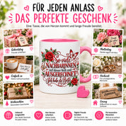 Herzbotschaft Tasse Nachbarin – So viele Nachbarinnen auf dieser Welt und ausgerechnet ich habe die Beste – liebevolles Geschenk für Nachbarin, Dankeschön, Geburtstag, Weihnachten, Einzug oder Abschied – 330 ml Keramiktasse