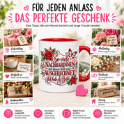 Herzbotschaft Tasse Nachbarin – So viele Nachbarinnen auf dieser Welt und ausgerechnet ich habe die Beste – liebevolles Geschenk für Nachbarin, Dankeschön, Geburtstag, Weihnachten, Einzug oder Abschied – 330 ml Keramiktasse