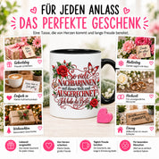 Herzbotschaft Tasse Nachbarin – So viele Nachbarinnen auf dieser Welt und ausgerechnet ich habe die Beste – liebevolles Geschenk für Nachbarin, Dankeschön, Geburtstag, Weihnachten, Einzug oder Abschied – 330 ml Keramiktasse