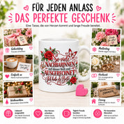 Herzbotschaft Tasse Nachbarin – So viele Nachbarinnen auf dieser Welt und ausgerechnet ich habe die Beste – liebevolles Geschenk für Nachbarin, Dankeschön, Geburtstag, Weihnachten, Einzug oder Abschied – 330 ml Keramiktasse