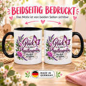 Herzbotschaft Tasse Physiotherapeutin – Glück ist eine Physiotherapeutin wie dich zu haben – liebevolles Geschenk für Physiotherapie, Physiotherapeutin, Praxis, Kollegin, Geburtstag, Weihnachten, Abschied oder Dankeschön – 330 ml Keramiktasse