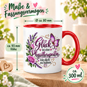 Herzbotschaft Tasse Physiotherapeutin – Glück ist eine Physiotherapeutin wie dich zu haben – liebevolles Geschenk für Physiotherapie, Physiotherapeutin, Praxis, Kollegin, Geburtstag, Weihnachten, Abschied oder Dankeschön – 330 ml Keramiktasse