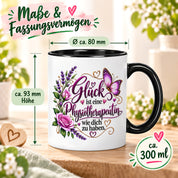 Herzbotschaft Tasse Physiotherapeutin – Glück ist eine Physiotherapeutin wie dich zu haben – liebevolles Geschenk für Physiotherapie, Physiotherapeutin, Praxis, Kollegin, Geburtstag, Weihnachten, Abschied oder Dankeschön – 330 ml Keramiktasse