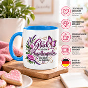Herzbotschaft Tasse Physiotherapeutin – Glück ist eine Physiotherapeutin wie dich zu haben – liebevolles Geschenk für Physiotherapie, Physiotherapeutin, Praxis, Kollegin, Geburtstag, Weihnachten, Abschied oder Dankeschön – 330 ml Keramiktasse