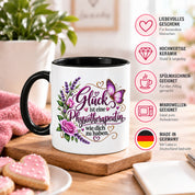 Herzbotschaft Tasse Physiotherapeutin – Glück ist eine Physiotherapeutin wie dich zu haben – liebevolles Geschenk für Physiotherapie, Physiotherapeutin, Praxis, Kollegin, Geburtstag, Weihnachten, Abschied oder Dankeschön – 330 ml Keramiktasse