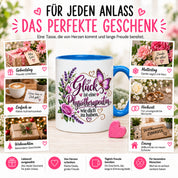 Herzbotschaft Tasse Physiotherapeutin – Glück ist eine Physiotherapeutin wie dich zu haben – liebevolles Geschenk für Physiotherapie, Physiotherapeutin, Praxis, Kollegin, Geburtstag, Weihnachten, Abschied oder Dankeschön – 330 ml Keramiktasse