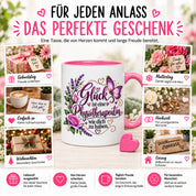 Herzbotschaft Tasse Physiotherapeutin – Glück ist eine Physiotherapeutin wie dich zu haben – liebevolles Geschenk für Physiotherapie, Physiotherapeutin, Praxis, Kollegin, Geburtstag, Weihnachten, Abschied oder Dankeschön – 330 ml Keramiktasse