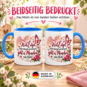 Herzbotschaft Tasse Weil Engel nicht überall sein können gibt es Menschen wie Dich – liebevolles Geschenk für besondere Menschen, Freundin, Mama, Schwester, Kollegin, Dankeschön, Geburtstag oder Weihnachten – 330 ml Keramiktasse