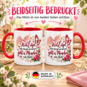 Herzbotschaft Tasse Weil Engel nicht überall sein können gibt es Menschen wie Dich – liebevolles Geschenk für besondere Menschen, Freundin, Mama, Schwester, Kollegin, Dankeschön, Geburtstag oder Weihnachten – 330 ml Keramiktasse