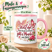 Herzbotschaft Tasse Weil Engel nicht überall sein können gibt es Menschen wie Dich – liebevolles Geschenk für besondere Menschen, Freundin, Mama, Schwester, Kollegin, Dankeschön, Geburtstag oder Weihnachten – 330 ml Keramiktasse