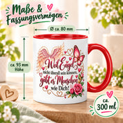 Herzbotschaft Tasse Weil Engel nicht überall sein können gibt es Menschen wie Dich – liebevolles Geschenk für besondere Menschen, Freundin, Mama, Schwester, Kollegin, Dankeschön, Geburtstag oder Weihnachten – 330 ml Keramiktasse