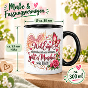 Herzbotschaft Tasse Weil Engel nicht überall sein können gibt es Menschen wie Dich – liebevolles Geschenk für besondere Menschen, Freundin, Mama, Schwester, Kollegin, Dankeschön, Geburtstag oder Weihnachten – 330 ml Keramiktasse