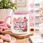Herzbotschaft Tasse Weil Engel nicht überall sein können gibt es Menschen wie Dich – liebevolles Geschenk für besondere Menschen, Freundin, Mama, Schwester, Kollegin, Dankeschön, Geburtstag oder Weihnachten – 330 ml Keramiktasse