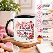 Herzbotschaft Tasse Weil Engel nicht überall sein können gibt es Menschen wie Dich – liebevolles Geschenk für besondere Menschen, Freundin, Mama, Schwester, Kollegin, Dankeschön, Geburtstag oder Weihnachten – 330 ml Keramiktasse