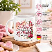 Herzbotschaft Tasse Weil Engel nicht überall sein können gibt es Menschen wie Dich – liebevolles Geschenk für besondere Menschen, Freundin, Mama, Schwester, Kollegin, Dankeschön, Geburtstag oder Weihnachten – 330 ml Keramiktasse