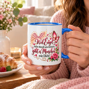 Herzbotschaft Tasse Weil Engel nicht überall sein können gibt es Menschen wie Dich – liebevolles Geschenk für besondere Menschen, Freundin, Mama, Schwester, Kollegin, Dankeschön, Geburtstag oder Weihnachten – 330 ml Keramiktasse