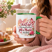 Herzbotschaft Tasse Weil Engel nicht überall sein können gibt es Menschen wie Dich – liebevolles Geschenk für besondere Menschen, Freundin, Mama, Schwester, Kollegin, Dankeschön, Geburtstag oder Weihnachten – 330 ml Keramiktasse