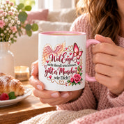 Herzbotschaft Tasse Weil Engel nicht überall sein können gibt es Menschen wie Dich – liebevolles Geschenk für besondere Menschen, Freundin, Mama, Schwester, Kollegin, Dankeschön, Geburtstag oder Weihnachten – 330 ml Keramiktasse
