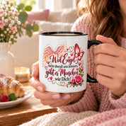 Herzbotschaft Tasse Weil Engel nicht überall sein können gibt es Menschen wie Dich – liebevolles Geschenk für besondere Menschen, Freundin, Mama, Schwester, Kollegin, Dankeschön, Geburtstag oder Weihnachten – 330 ml Keramiktasse