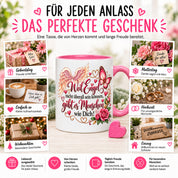 Herzbotschaft Tasse Weil Engel nicht überall sein können gibt es Menschen wie Dich – liebevolles Geschenk für besondere Menschen, Freundin, Mama, Schwester, Kollegin, Dankeschön, Geburtstag oder Weihnachten – 330 ml Keramiktasse