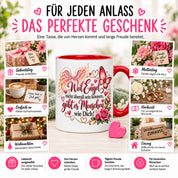 Herzbotschaft Tasse Weil Engel nicht überall sein können gibt es Menschen wie Dich – liebevolles Geschenk für besondere Menschen, Freundin, Mama, Schwester, Kollegin, Dankeschön, Geburtstag oder Weihnachten – 330 ml Keramiktasse