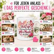Herzbotschaft Tasse Weil Engel nicht überall sein können gibt es Menschen wie Dich – liebevolles Geschenk für besondere Menschen, Freundin, Mama, Schwester, Kollegin, Dankeschön, Geburtstag oder Weihnachten – 330 ml Keramiktasse