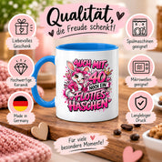 Herzbotschaft Tasse 40. Geburtstag Frau – Auch mit 40 noch ein flottes Häschen – lustiges Geburtstagsgeschenk für Frauen, Freundin, Schwester, Kollegin, Mama oder Ehefrau – witzige Hasen Tasse – 330 ml Keramiktasse