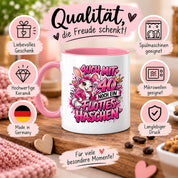 Herzbotschaft Tasse 40. Geburtstag Frau – Auch mit 40 noch ein flottes Häschen – lustiges Geburtstagsgeschenk für Frauen, Freundin, Schwester, Kollegin, Mama oder Ehefrau – witzige Hasen Tasse – 330 ml Keramiktasse