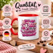 Herzbotschaft Tasse 40. Geburtstag Frau – Auch mit 40 noch ein flottes Häschen – lustiges Geburtstagsgeschenk für Frauen, Freundin, Schwester, Kollegin, Mama oder Ehefrau – witzige Hasen Tasse – 330 ml Keramiktasse