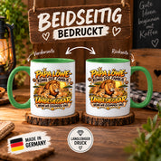 Herzbotschaft Papa Löwe Tasse – König der Familie – Unbesiegbar wenn wir zusammen sind – Geschenk für Papa, Vater, Ehemann – Löwen Familien Tasse – 330 ml