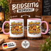 Herzbotschaft Papa Löwe Tasse – König der Familie – Unbesiegbar wenn wir zusammen sind – Geschenk für Papa, Vater, Ehemann – Löwen Familien Tasse – 330 ml