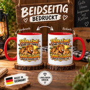 Herzbotschaft Papa Löwe Tasse – König der Familie – Unbesiegbar wenn wir zusammen sind – Geschenk für Papa, Vater, Ehemann – Löwen Familien Tasse – 330 ml