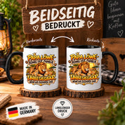 Herzbotschaft Papa Löwe Tasse – König der Familie – Unbesiegbar wenn wir zusammen sind – Geschenk für Papa, Vater, Ehemann – Löwen Familien Tasse – 330 ml