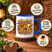 Herzbotschaft Papa Löwe Tasse – König der Familie – Unbesiegbar wenn wir zusammen sind – Geschenk für Papa, Vater, Ehemann – Löwen Familien Tasse – 330 ml