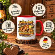 Herzbotschaft Papa Löwe Tasse – König der Familie – Unbesiegbar wenn wir zusammen sind – Geschenk für Papa, Vater, Ehemann – Löwen Familien Tasse – 330 ml