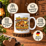 Herzbotschaft Papa Löwe Tasse – König der Familie – Unbesiegbar wenn wir zusammen sind – Geschenk für Papa, Vater, Ehemann – Löwen Familien Tasse – 330 ml