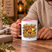 Herzbotschaft Papa Löwe Tasse – König der Familie – Unbesiegbar wenn wir zusammen sind – Geschenk für Papa, Vater, Ehemann – Löwen Familien Tasse – 330 ml