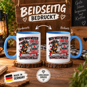 Herzbotschaft Dackel Tasse – Nerv mich weiter und du landest in meiner Tabelle ungeklärte Vermisstenfälle – lustige Tasse mit Hund – Geschenk für Kollegen, Freunde und Dackelfans – 330 ml