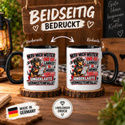 Herzbotschaft Dackel Tasse – Nerv mich weiter und du landest in meiner Tabelle ungeklärte Vermisstenfälle – lustige Tasse mit Hund – Geschenk für Kollegen, Freunde und Dackelfans – 330 ml