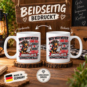 Herzbotschaft Dackel Tasse – Nerv mich weiter und du landest in meiner Tabelle ungeklärte Vermisstenfälle – lustige Tasse mit Hund – Geschenk für Kollegen, Freunde und Dackelfans – 330 ml