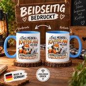 Herzbotschaft Fuchs Tasse – Fass meinen Kaffee an und deine Vermisstenanzeige landet im Spam-Ordner – Lustige Spruchtasse mit Fuchs – Geschenk für Kollegen, Freunde und Kaffeeliebhaber – 330 ml
