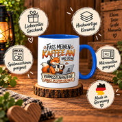 Herzbotschaft Fuchs Tasse – Fass meinen Kaffee an und deine Vermisstenanzeige landet im Spam-Ordner – Lustige Spruchtasse mit Fuchs – Geschenk für Kollegen, Freunde und Kaffeeliebhaber – 330 ml
