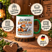 Herzbotschaft Fuchs Tasse – Fass meinen Kaffee an und deine Vermisstenanzeige landet im Spam-Ordner – Lustige Spruchtasse mit Fuchs – Geschenk für Kollegen, Freunde und Kaffeeliebhaber – 330 ml