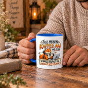 Herzbotschaft Fuchs Tasse – Fass meinen Kaffee an und deine Vermisstenanzeige landet im Spam-Ordner – Lustige Spruchtasse mit Fuchs – Geschenk für Kollegen, Freunde und Kaffeeliebhaber – 330 ml
