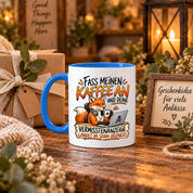 Herzbotschaft Fuchs Tasse – Fass meinen Kaffee an und deine Vermisstenanzeige landet im Spam-Ordner – Lustige Spruchtasse mit Fuchs – Geschenk für Kollegen, Freunde und Kaffeeliebhaber – 330 ml