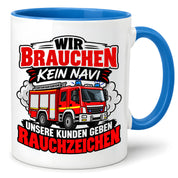 Herzbotschaft Tasse Feuerwehr Rauchzeichen lustiger Spruch Feuerwehrmann Geschenk Feuerwehr Geschenkidee für Kollegen Geburtstag Weihnachten 330 ml