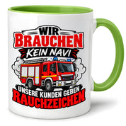 Herzbotschaft Tasse Feuerwehr Rauchzeichen lustiger Spruch Feuerwehrmann Geschenk Feuerwehr Geschenkidee für Kollegen Geburtstag Weihnachten 330 ml
