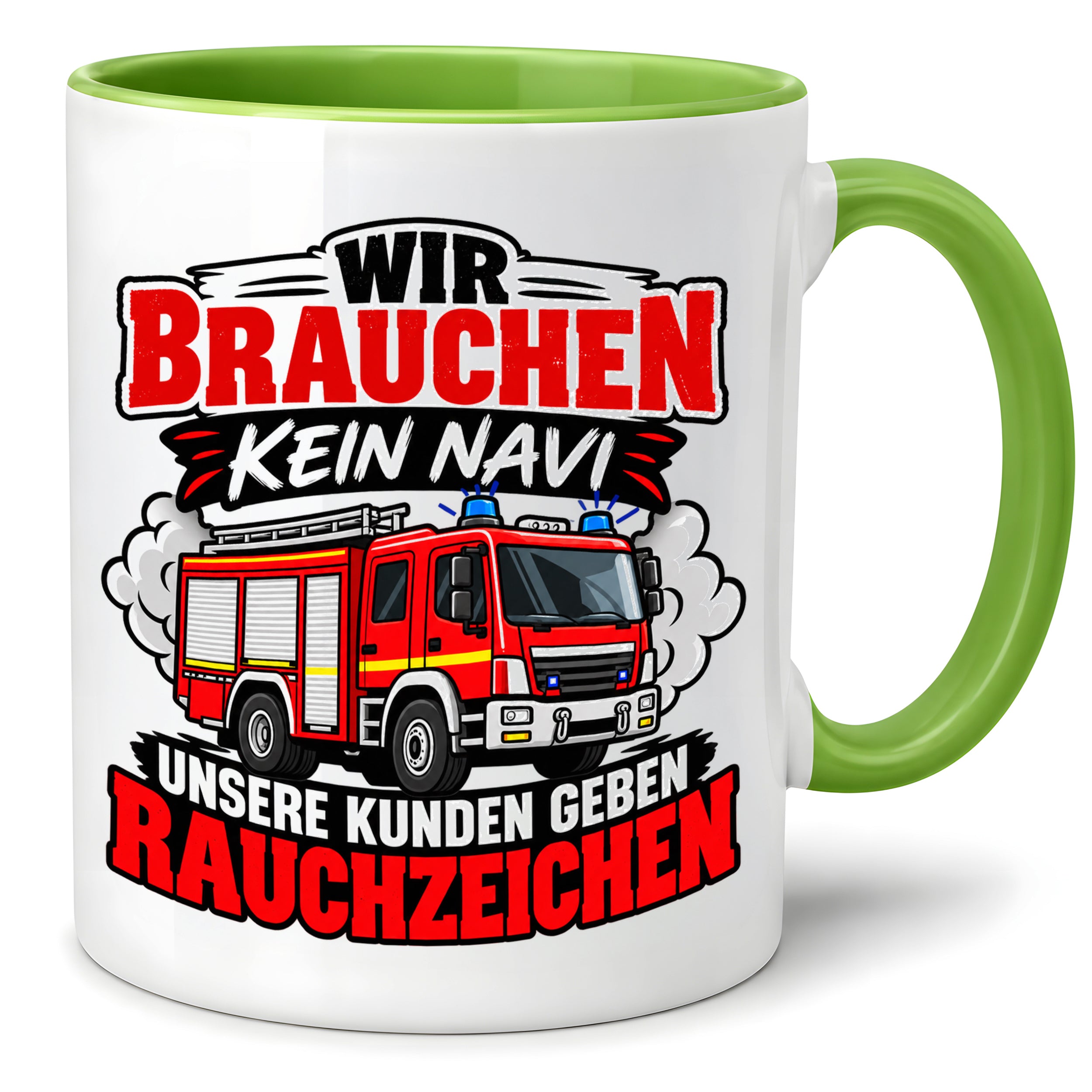 Herzbotschaft Tasse Feuerwehr Rauchzeichen lustiger Spruch Feuerwehrmann Geschenk Feuerwehr Geschenkidee für Kollegen Geburtstag Weihnachten 330 ml