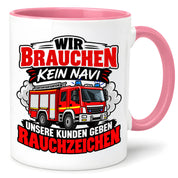 Herzbotschaft Tasse Feuerwehr Rauchzeichen lustiger Spruch Feuerwehrmann Geschenk Feuerwehr Geschenkidee für Kollegen Geburtstag Weihnachten 330 ml